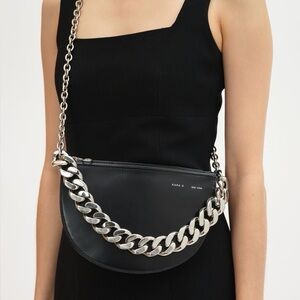 KARA Starfruit Leather Chain Bag with Silver Hardware